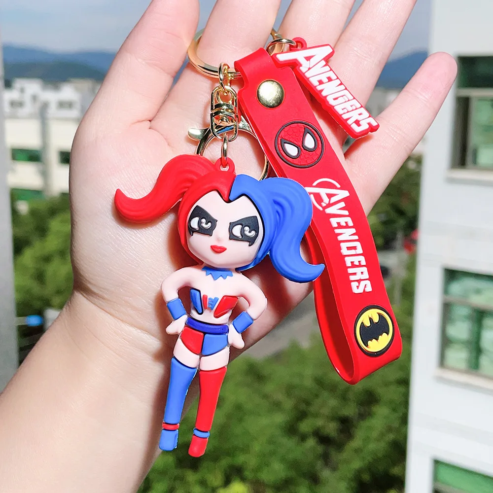 Superhero Harley Quinn Clown Pendant Keychain UV Printed Cartoon