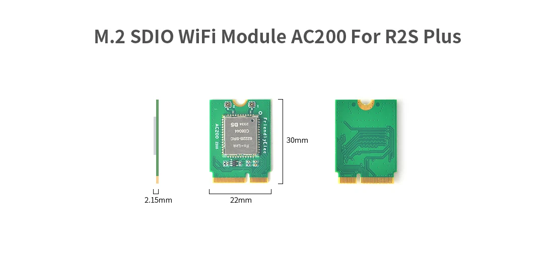 M.2 SDIO Wifi Module AC200 for Nanopi R2S Plus - Original
