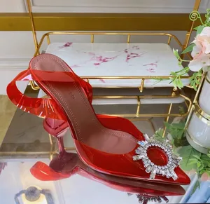 Pointed Transparent Sandals Women's Summer 2022 New Water Diamond Sexy Baotou Jelly High Heels