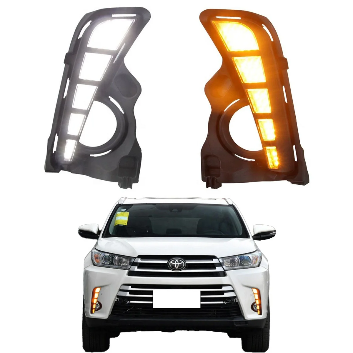 New LED DRL Daytime Running Lights Lamp White With Wiring Pair For Ford - View #8