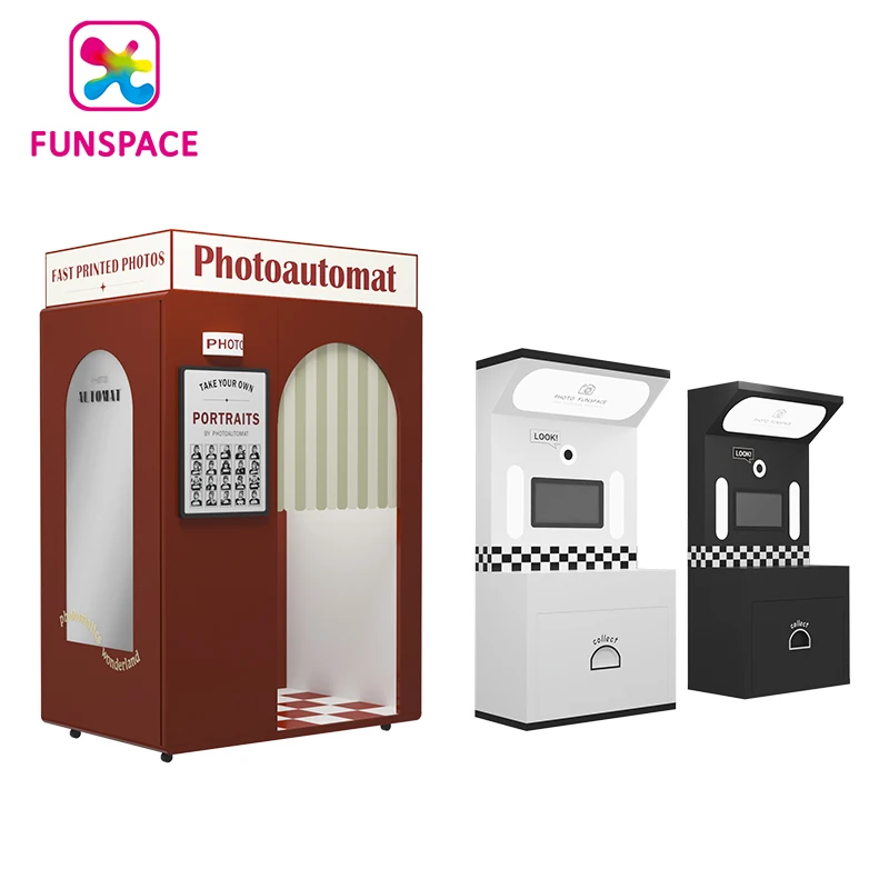 Funspace Coin Operated Mirror Photo Booth Machine Instant Print Photo Booth Vending Machine With Printer Kiosk