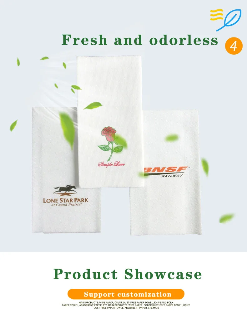 Pure Wood Pulp Tissue Disposable Paper Napkin Cutlery Pocket Napkins