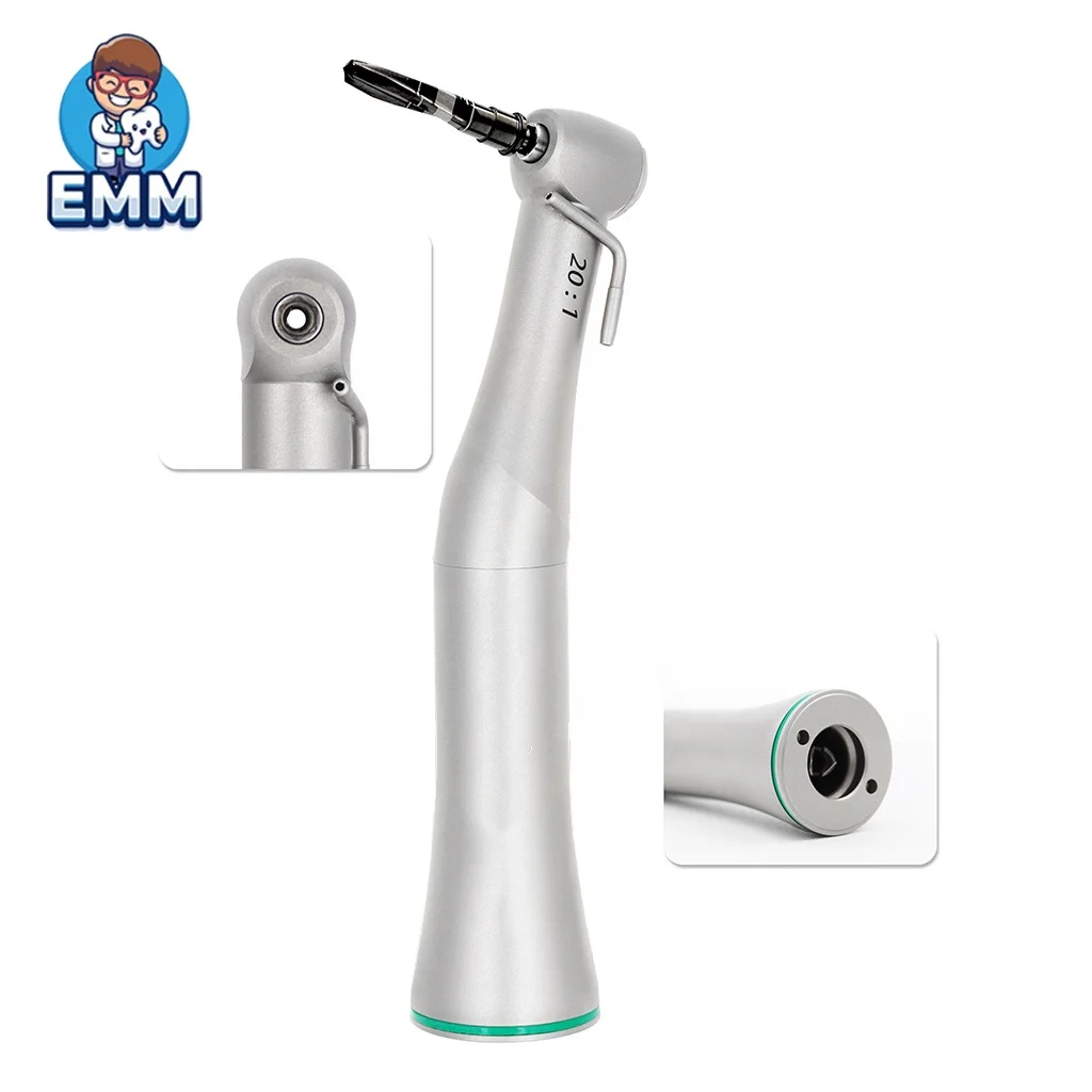 Dentale Implantum Manubrium, Manubrium Velocitatis Ingravis 20:1 cum LED et E-generatore, Anguli Contra, Pulsatili Botone, ex Accipitro Ferro, Chirurgica Reductio