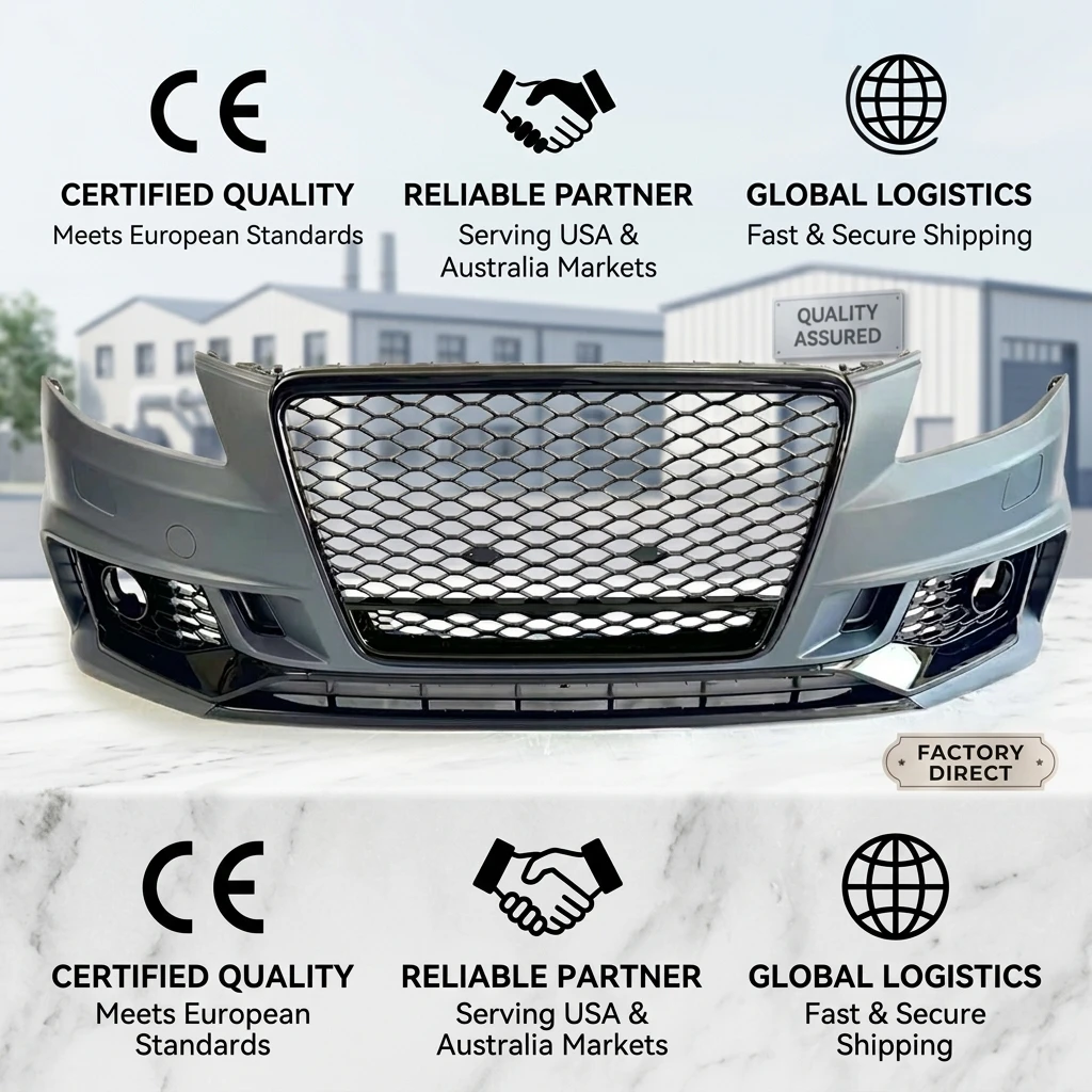 Audi A4 S4 B8用フロントバンパー(グリル付き)2008-2012年モデル Audi A4 S4 B8用フロントバンパー(グリル付き)2008-2012年モデル
