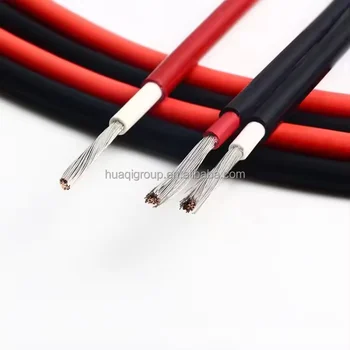 Huaqi 4mm2 6mm2 10mm2 16mm2  tinned copper dc pv photovoltaic solar cable 6mm2 for solar panels electrical wires and cables