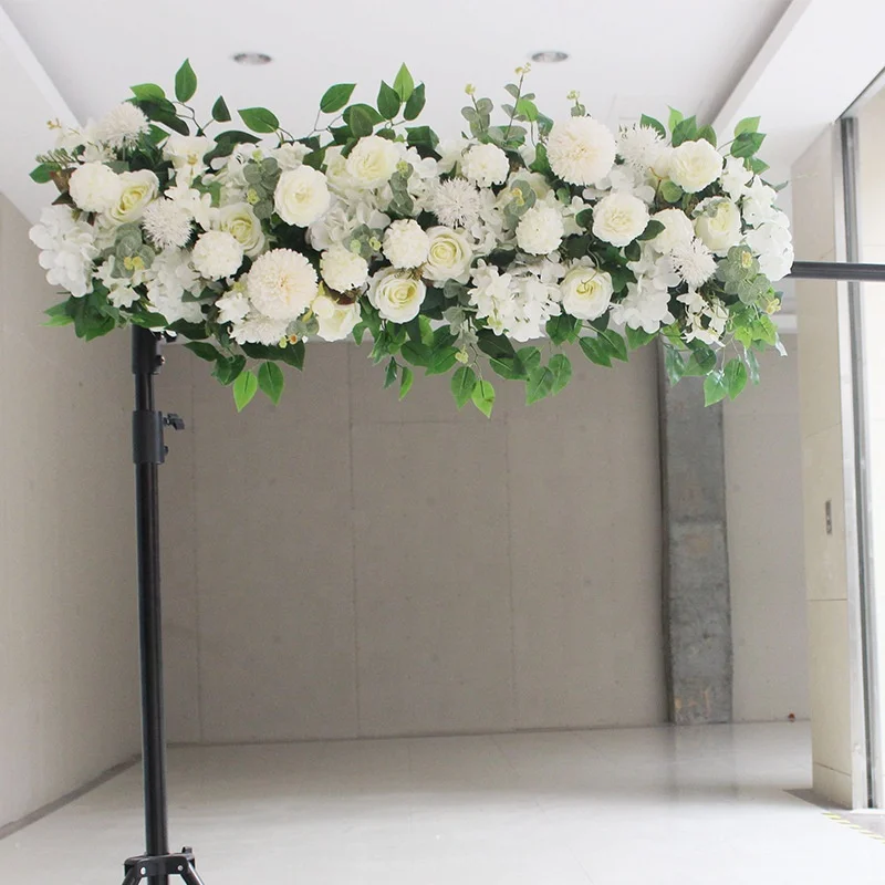 Multi-color Stage 1 Meter Artificial Floral Arrangement Silk Flower Garland Row For Wedding Arch Decoration