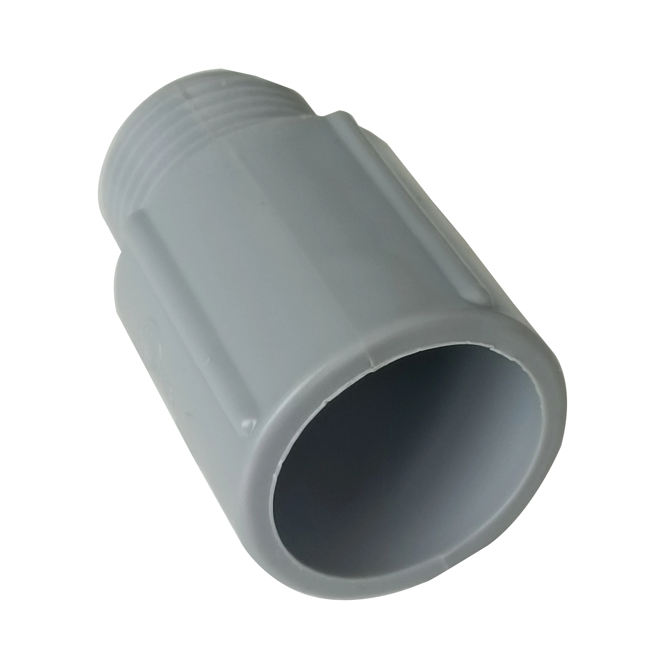 2-Inch Non-Metallic Male Terminal Adapter Threaded Type PVC Connector Gray Conduit Fittings ETL Listed