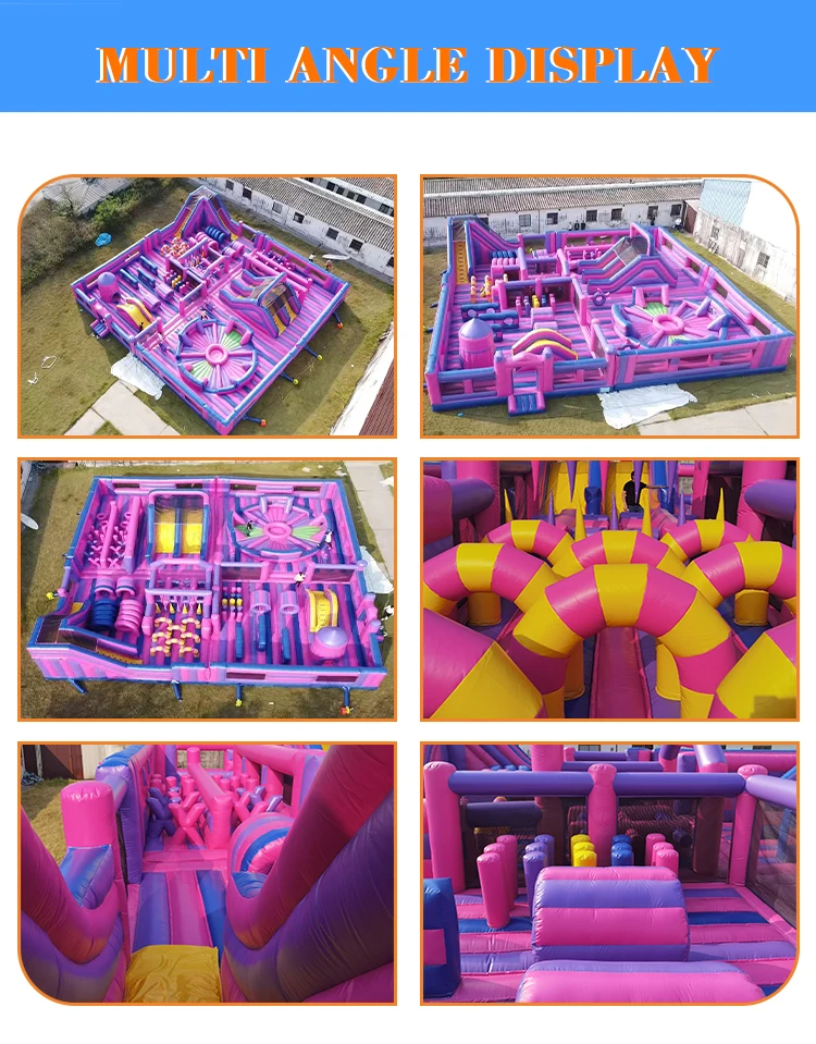 Outdoor Children Playground inflatable amusement park obstacle course park inflatable jumping castle for kids inflatable combo factory