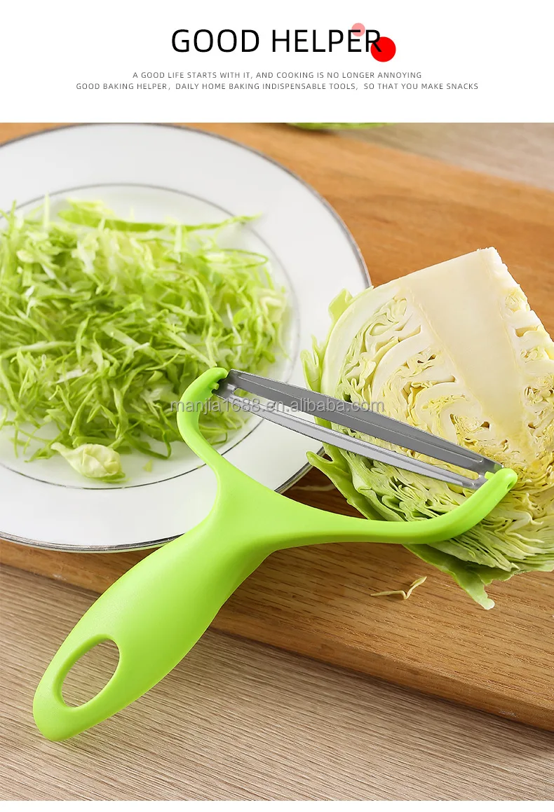 Manjia Wide Mouth Peeler Vegetables Fruit Stainless Steel Knife Cabbage