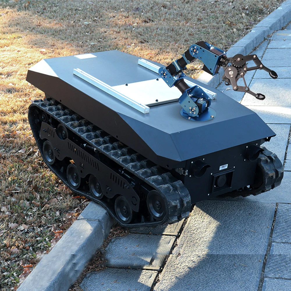 Customized Add Camera Tracked Robot Chassis TinS-13 Stair Climber Rubber Track Robot Tracked Robot tank Chassis