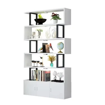 Hot Sell Beauty Hair Salon Store Display Rack Wood Storage Cabinet Book Shelf