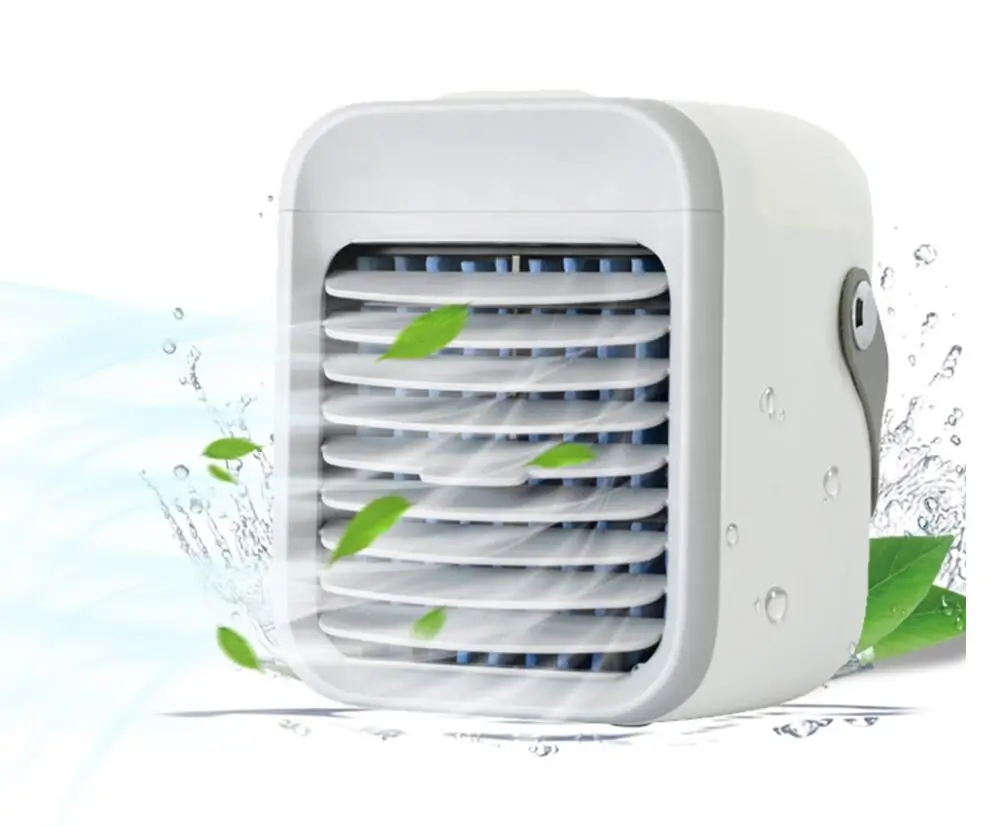 Mini Portable Plastic Battery Powered 3-Speed Water Evaporative Cooler Night Light Low Energy USB Charging Home Hotel Car_voghion.com
