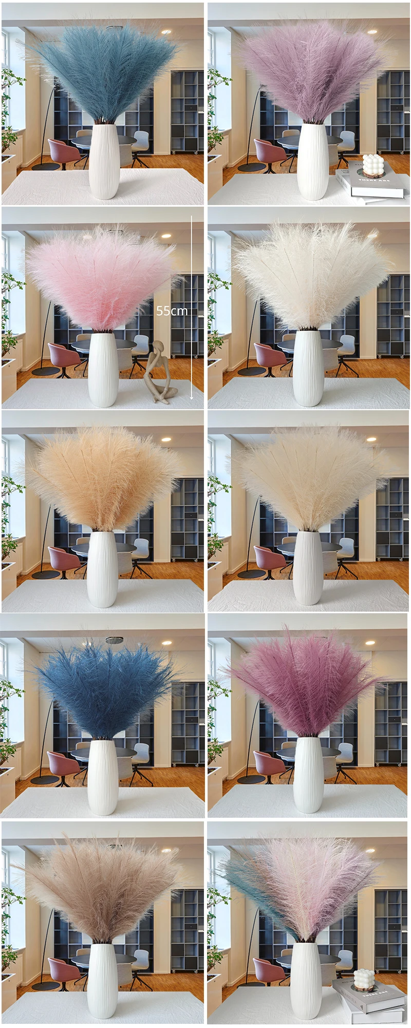 product hot selling dried natural flowers 120cm long preserved dry large fluffy pampas grass for wedding home decoration-63