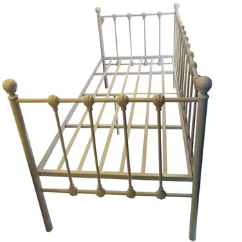Metal Simple Iron Children's Bed with High Guardrail Widened Sofa Bed Boys and Girls Princess Bed No Box Spring Needed