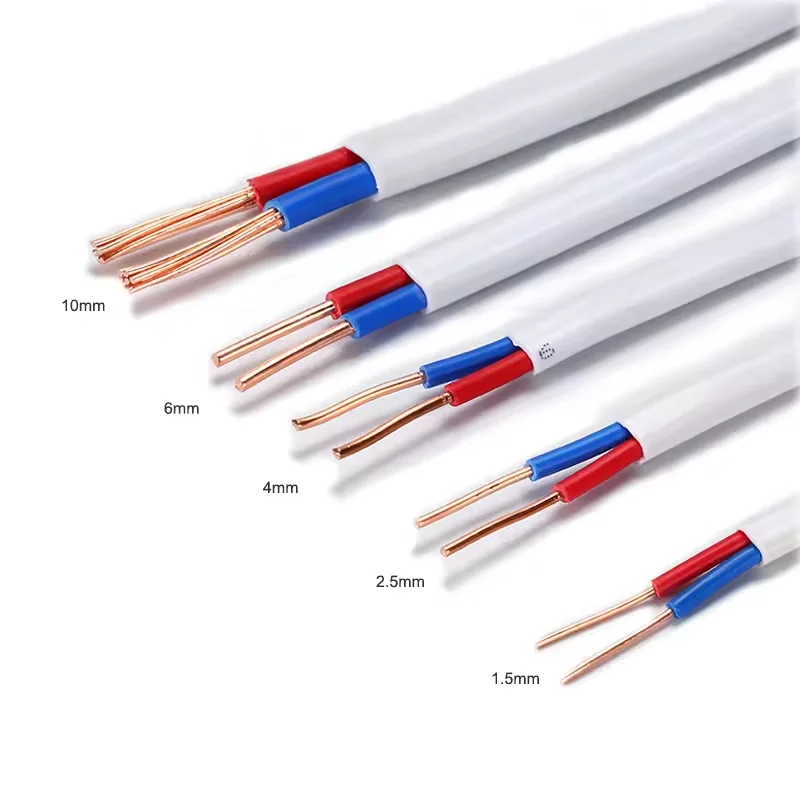 BVVB Twin And Earth Cable 450/750V PVC Insulated Flat Type Wires For Construction