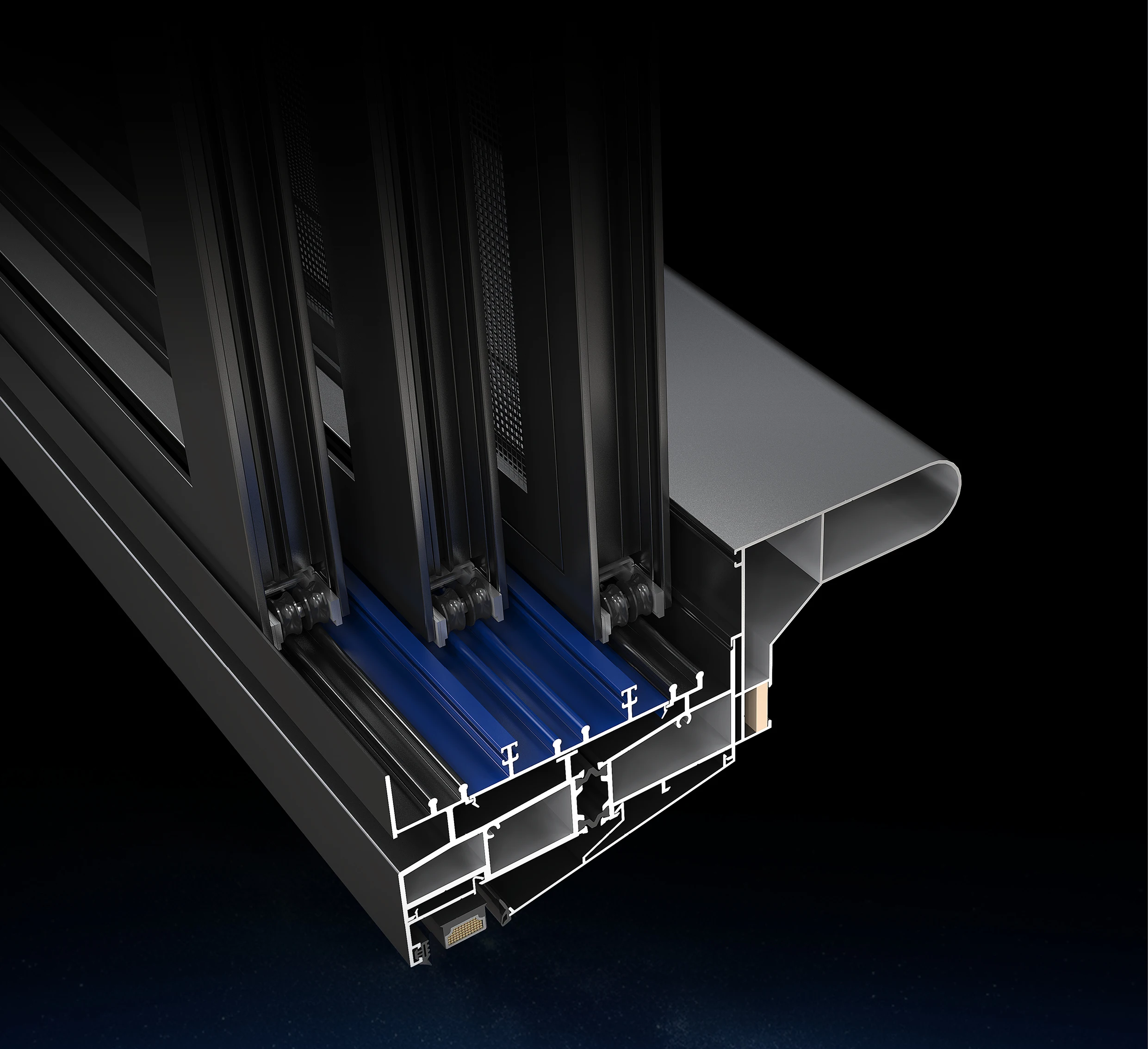 New Arrival Easy Installation Aluminium Sliding Window 130 Six-Track Extremely Narrow Hidden Frame Sliding Window