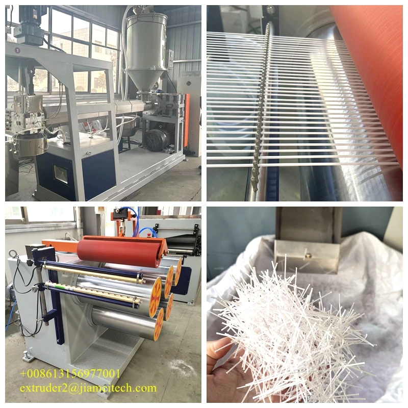 Synthetic Macro fiber making lines/ cement reinforcement twisted fiber extruder production machine