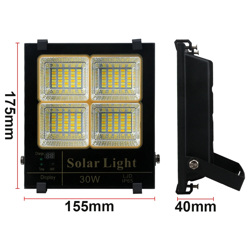 Отображение наружного светодиодного освещения электричества для сада 100 Вт Солнечный прожектор ip67