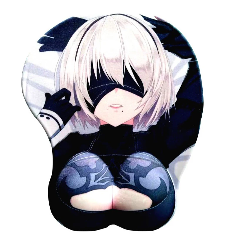 Wholesale Custom Print Creative Durable Silicon Gel 3D Corgi Big Ass Sexy Breast Wrist Rest  Mous Mouse Pad With Soft Silicon