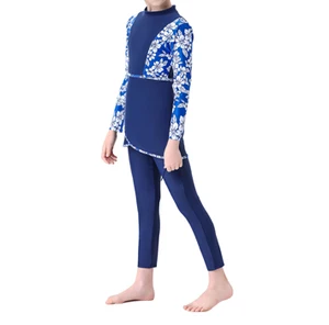 Women's Modest Islamic One-Piece Swimwear Full Coverage Bathing Suit Push-Up Pants Sun Protection Hijab 4-Pcs Set Zipper Plus