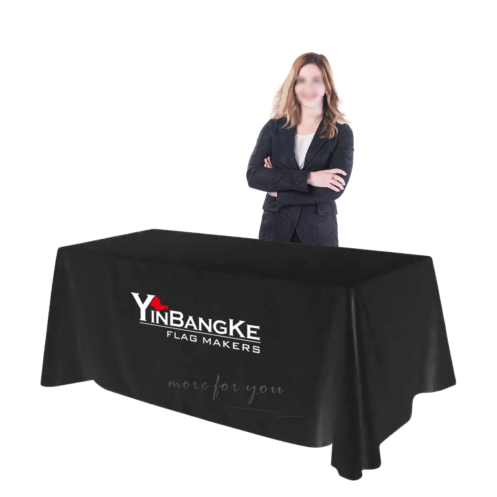 Custom Printed Rectangle Tablecloths 4ft 6ft 8ft for Business Advertising Events & Exhibitions Featuring Logo & Company Name