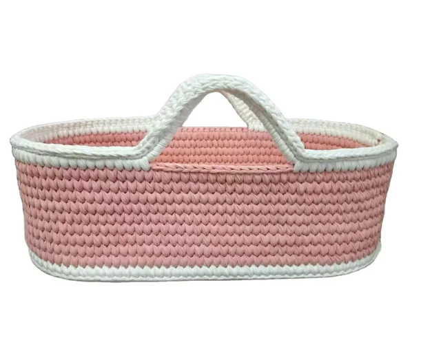 Customized Design Portable and Soft Crochet Moses Changing Basket