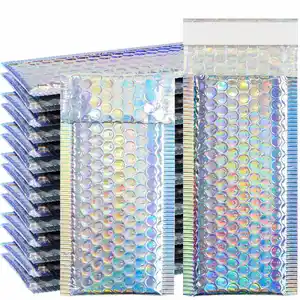 Custom Recyclable Self Seal Bubble Bag Waterproof and Biodegradable Poly Bubble Envelope with Metallic Padding for Packaging