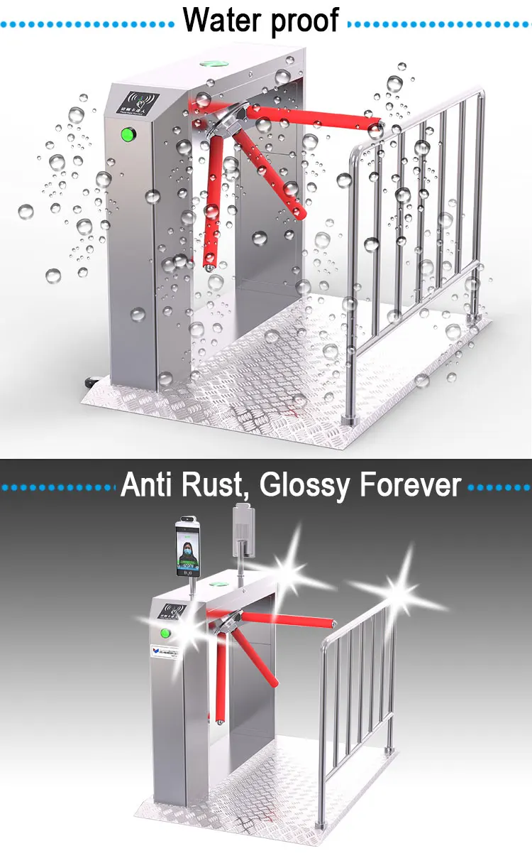 High Safety Full Automatic 3 Arm Access Control Tripod Turnstile Barrier Gate for Security Check