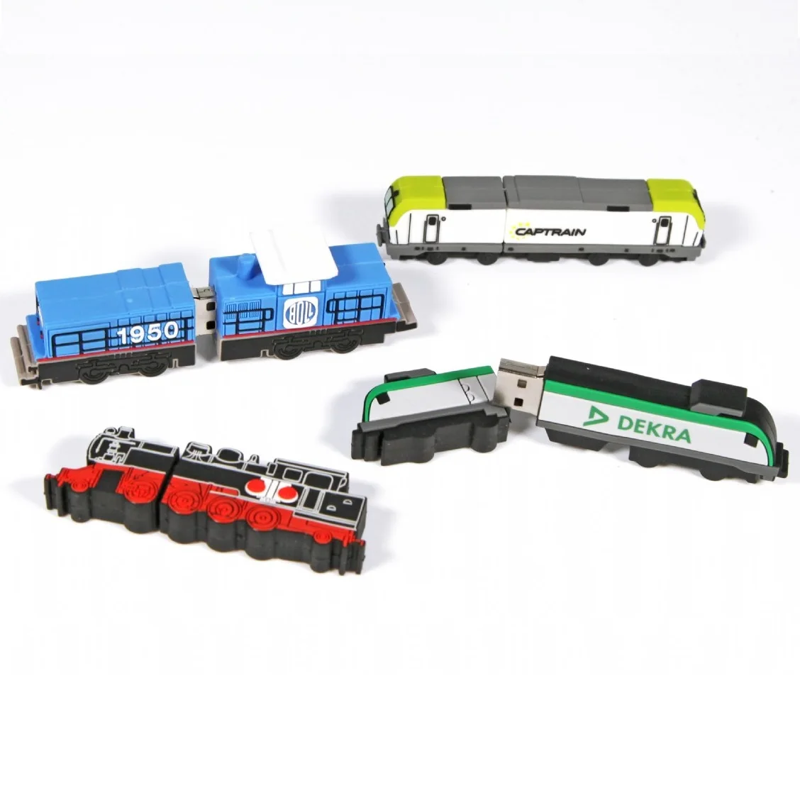 Design OEM PVC Customized Pendrive Car Shaped with logo Silicone Custom Train Truck Usb Flash Drive