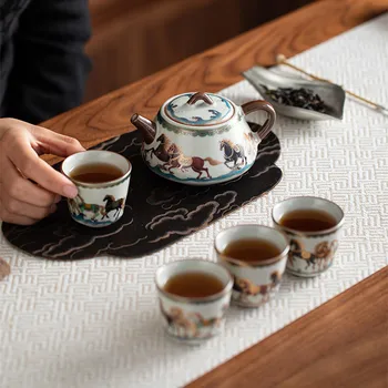 MSH Factory Directly Sell Animal Horse Luxury Tea Gift Porcelain
