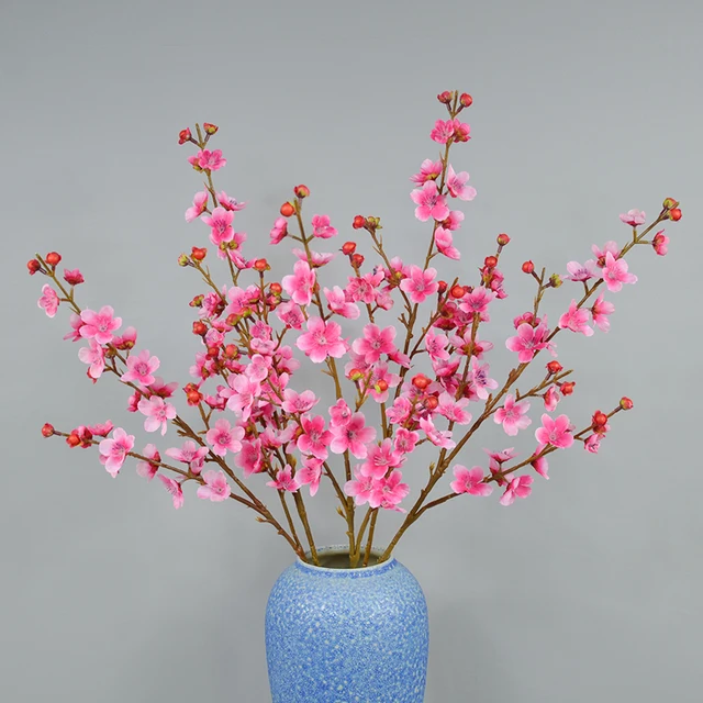 Cherry Blossom Branches Decor Artificial Cherry Blossom Flowers Fake Flower Faux for Home Wedding Bedroom Garden Party Decor