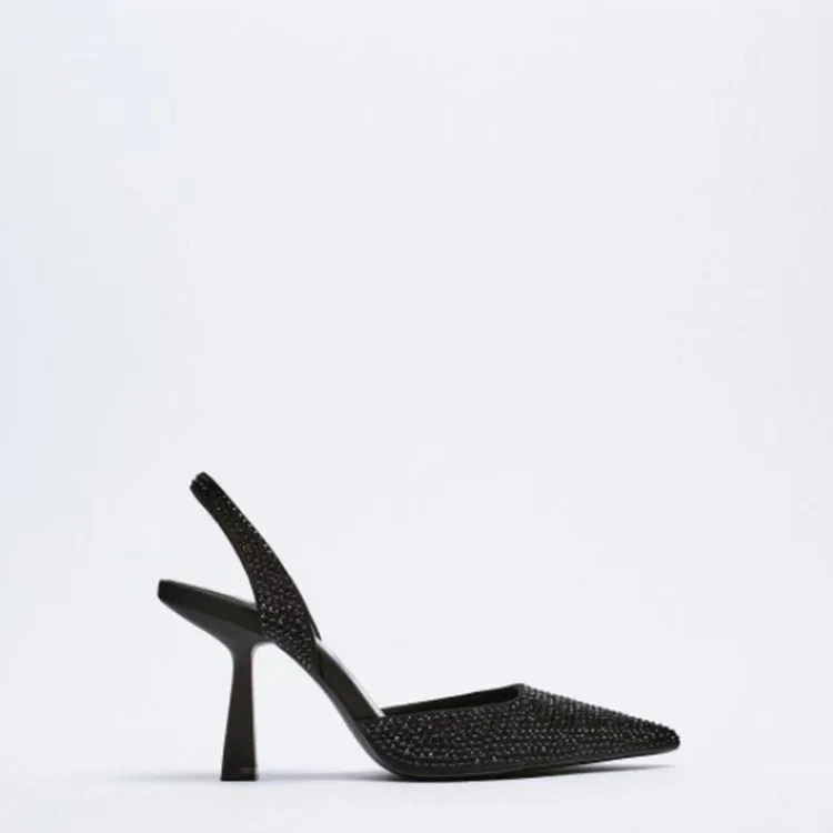 Fashionable High Quality Women's Pointed High Heels Shoes Rhinestone ...