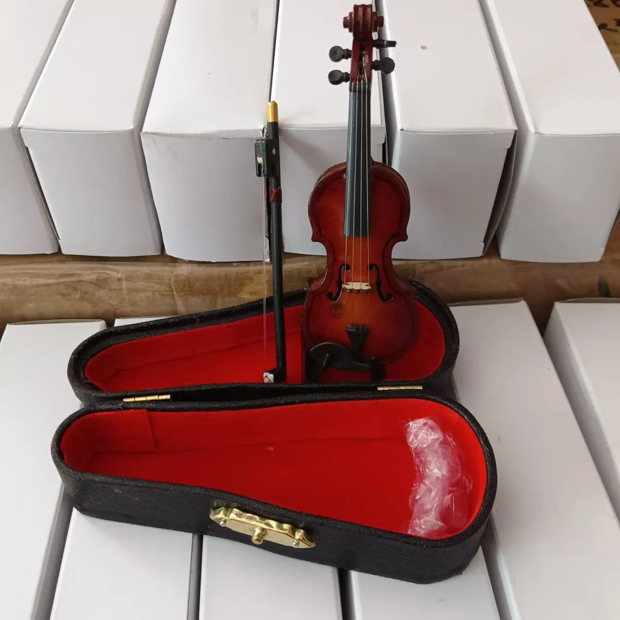 Violín Miniatura De Madera 8 Cm Con Soporte Y Arco – Decoración Para Casa De Muñecas O Violín Miniatura De Madera 8 Cm Con Soporte Y Arco – Decoración Para Casa De Muñecas O