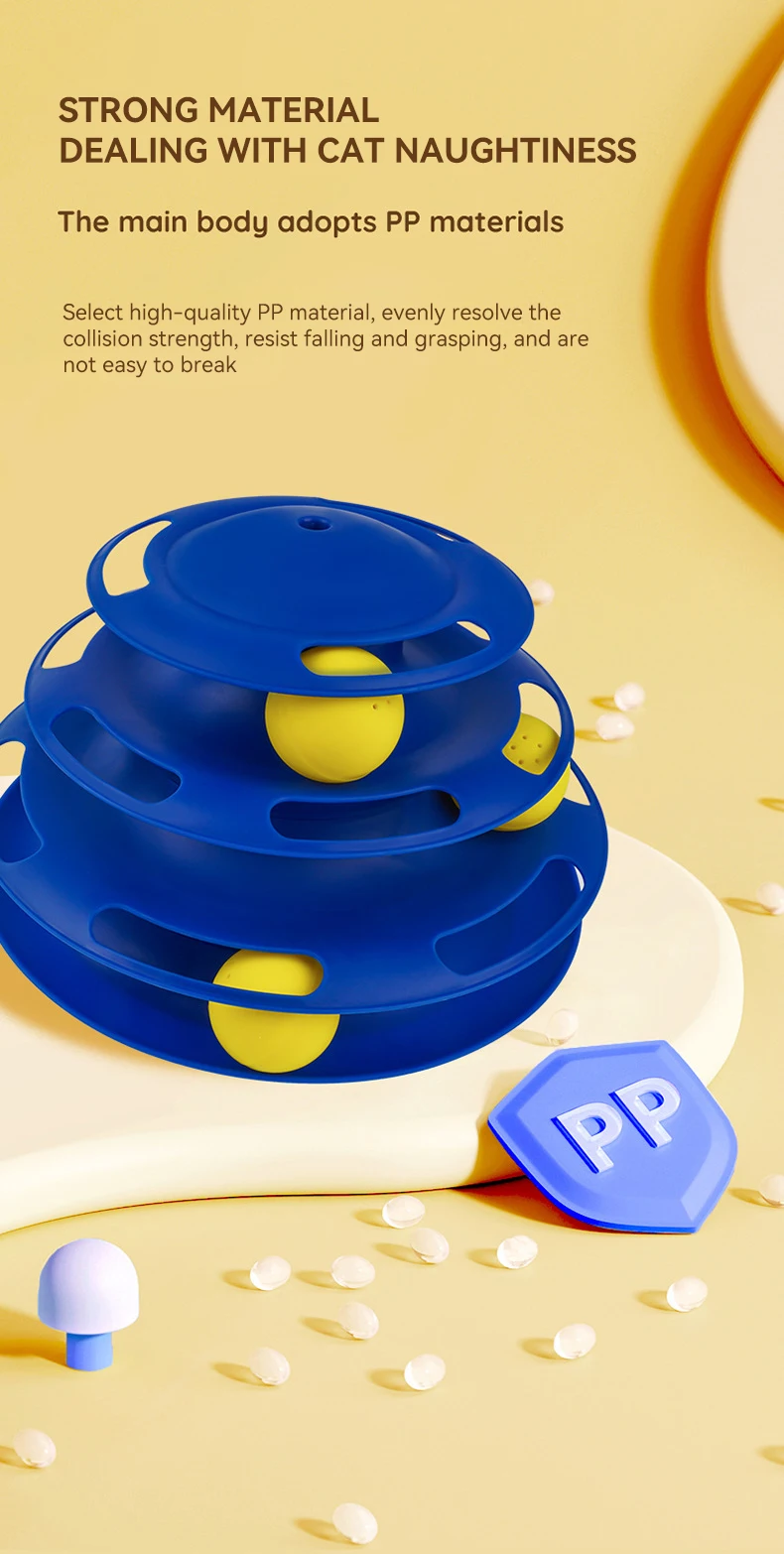 New Cat Toy Interactive Three-layer Cat Turntable Track  Self Hi Toy Cat-teasing Stick  Wholesale details