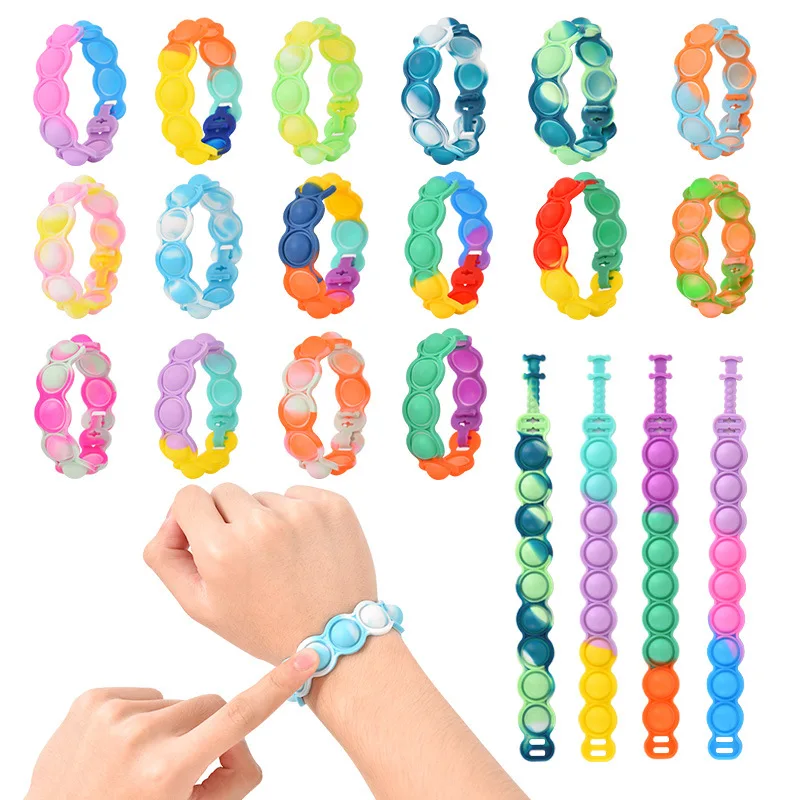 Bubble Press Rainbow Silicone Wrist Watch Wristbands Pop Fidget