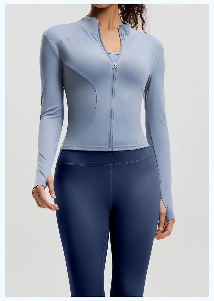 Wholesale Yoga Clothes High-waisted Women's Fitness Yoga Top Seamless 2-piece Set Yoga Leggings and Jacket Quick-dry Sportswear