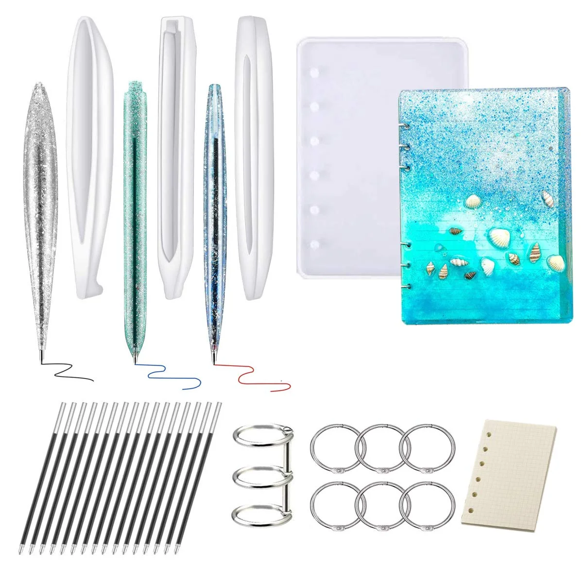 Large Notebook Cover Epoxy Resin Silicone Molds,Bookmark Kit Diy