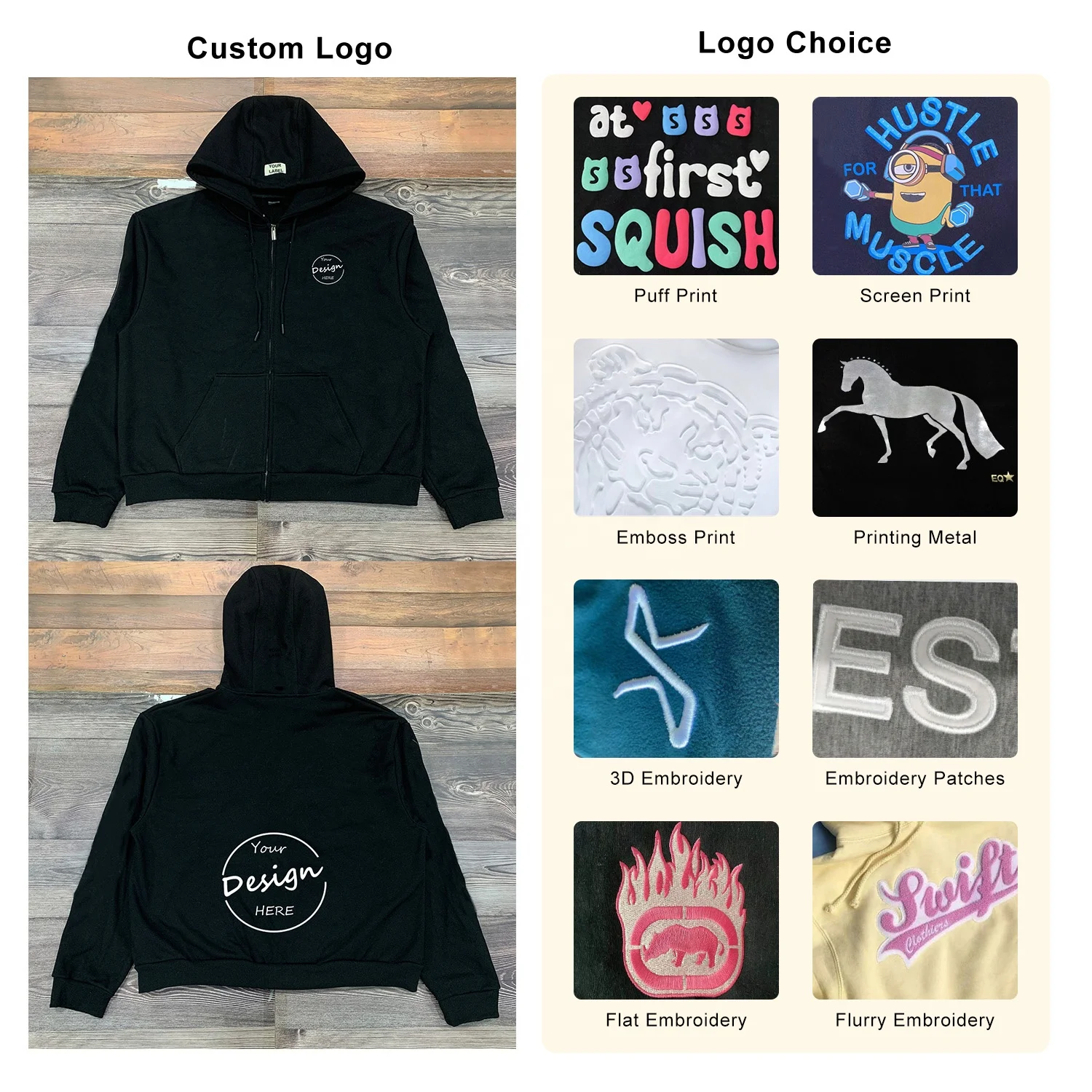 JL1217C High Quality Oversized Puff Printing Hoodie Unisex Cotton Hoodies Men Manufacturer 460GSM Hoodie