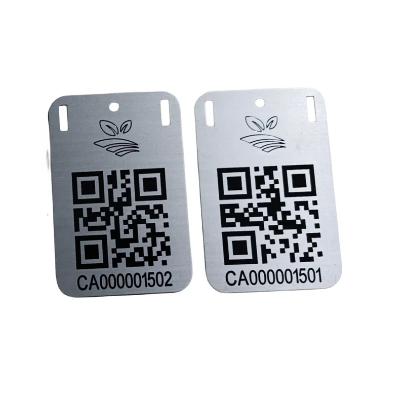 Custom Tag Aluminum Dye Black Metal Engraved Qr Code Tag Serial Numbers ...