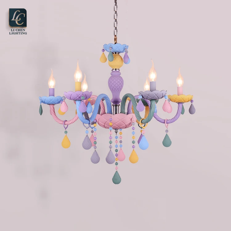 P0049 Modern Style Indoor Decoration Dining Room Living Room Child Room Colorful Glass Chandelier Light
