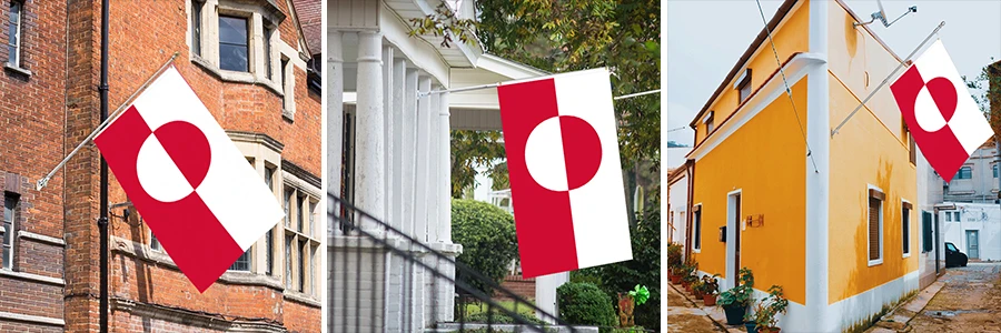 De Vlag Van Groenland Op Kaart - Transparante Achtergrond Stock