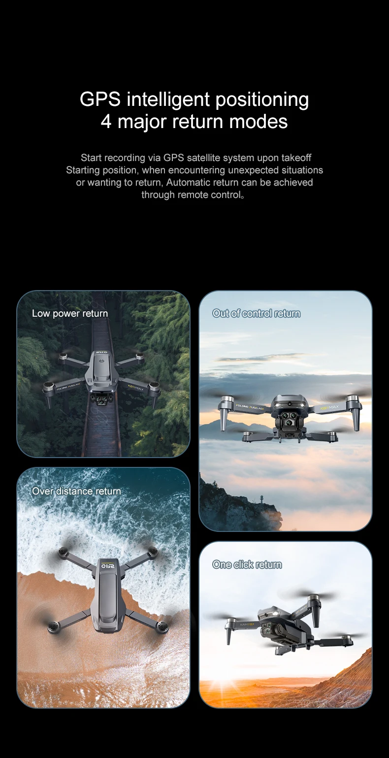 K811 Max Brushless Mini Drone Professional 4K HD Dual Camera 5G WIFI GPS Return Obstacle Avoidance Dron Remote Control Toys Gift
