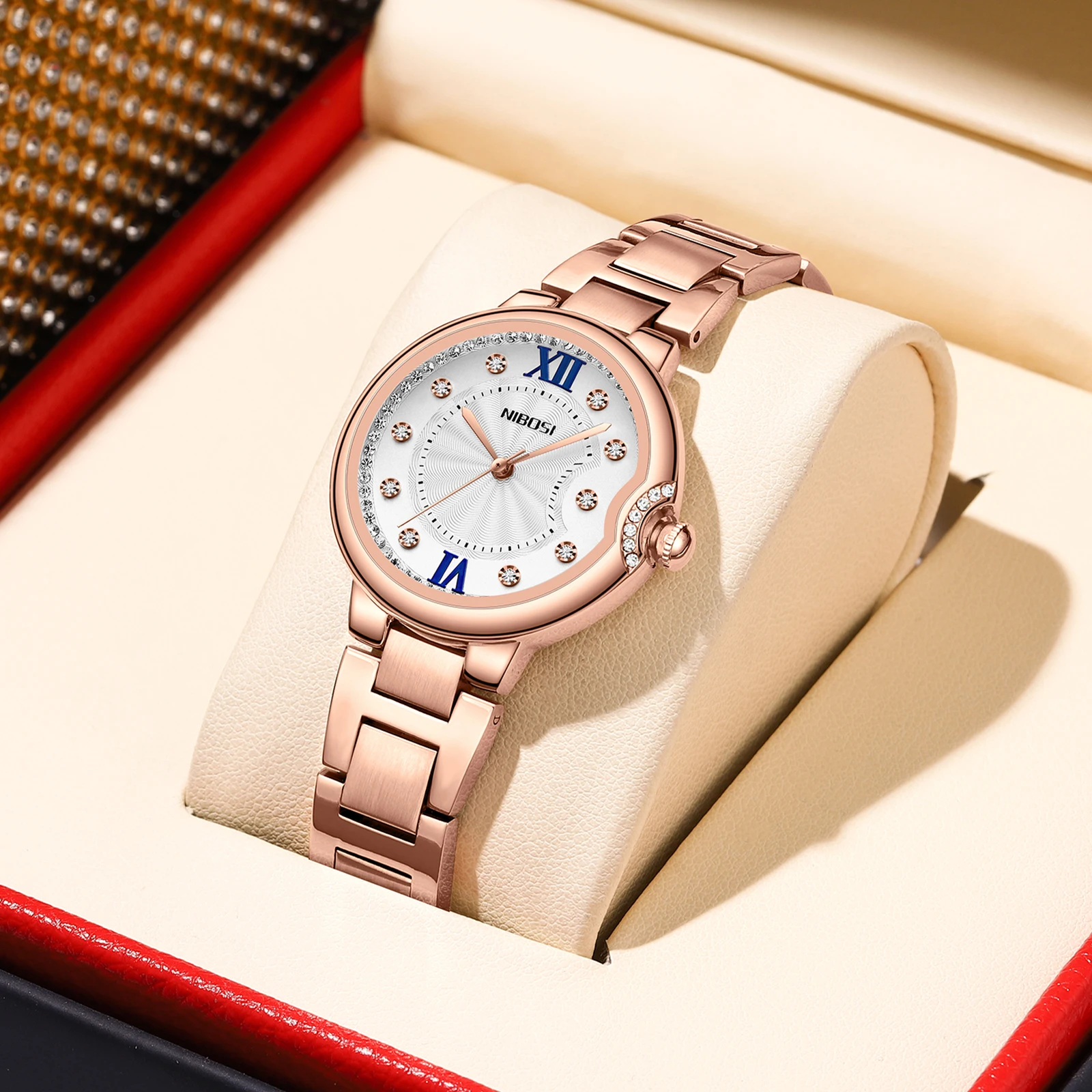 NIBOSI Orologio Da Donna Analogico Quarzo - Acciaio Inox, Impermeabile 3ATM, Con Data