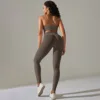 6610 cross bra + pants set   brown