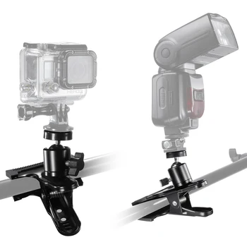 J016 Adjustable 1/4 UNC Screw 360 Rotating Panoramic Aluminum Camera Tripod Plate Ball Head Super Clamp product image