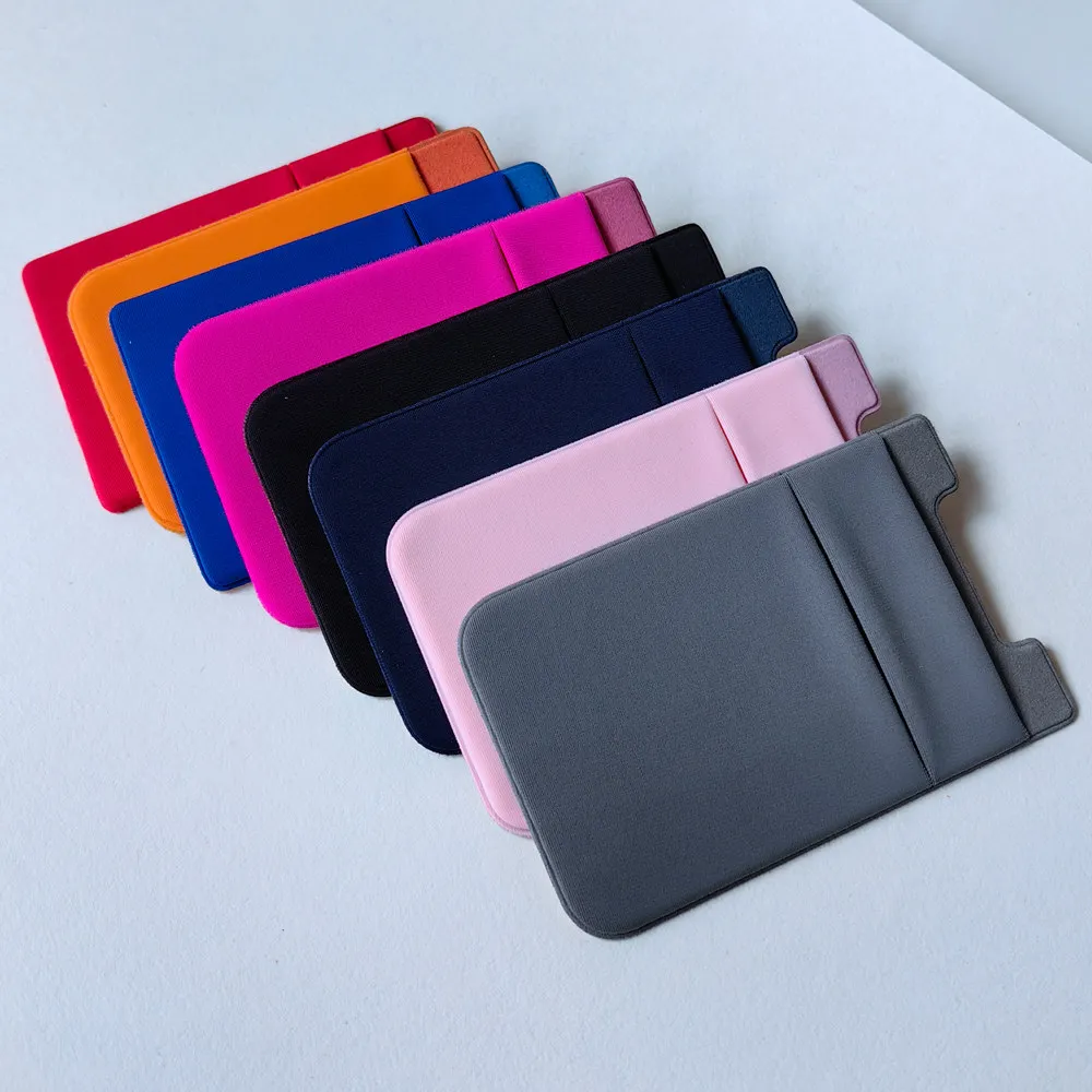Custom Logo Promotional Gifts Key ,Card and Money Holder Card Sleeve Solid Color Spandex Fabric Phone Sticky Card Holder Wallet Custom Logo Promotional Gifts Key ,Card and Money Holder Card Sleeve Solid Color Spandex Fabric Phone Sticky Card Holder Wallet