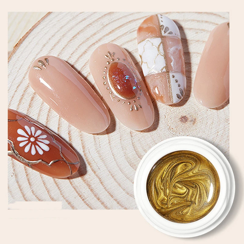 KLANA 6 Colors No Flowing Solid Ombre Gradient Color Painting Gel Polish for French Nail Art