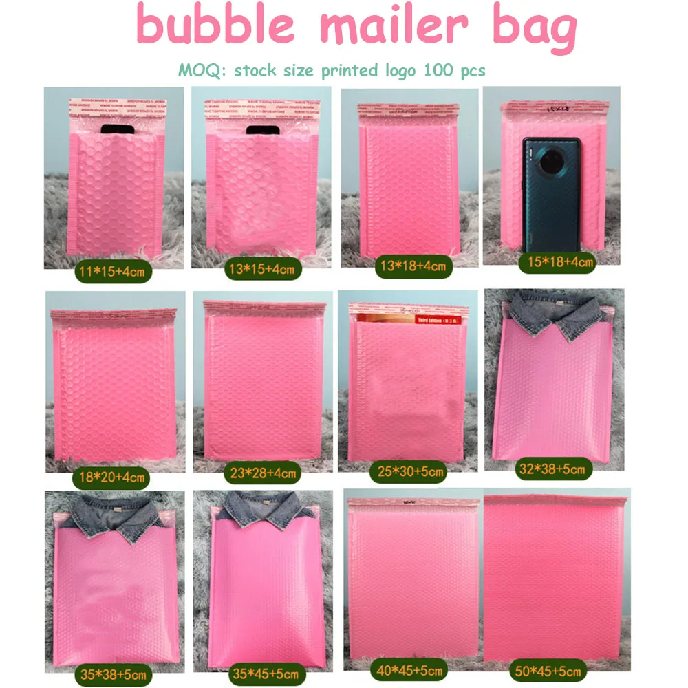 Custom Color Bubble  Envelope Bag Mailer Bags Waterproof Plastic Shipping Bag