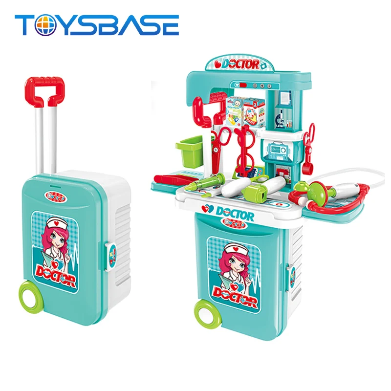 3 in 1 Suitcase Design Educational Plastic Medical Toy  Doctor Play Set for Kids