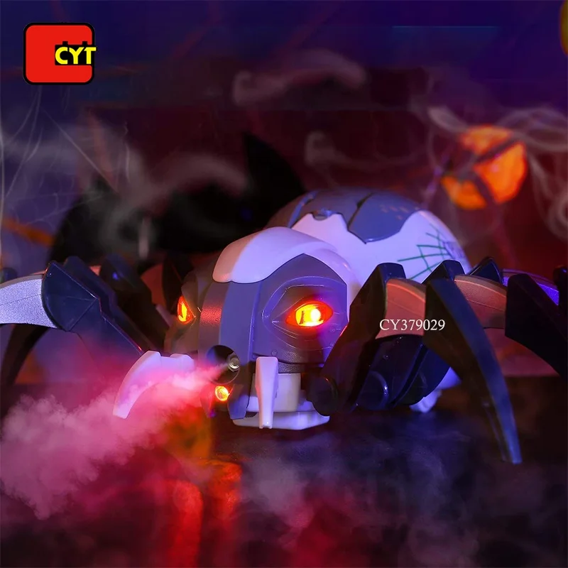 Simulation Toy Animal Remote Control Mechanical Spray Spider With Light and Sound
